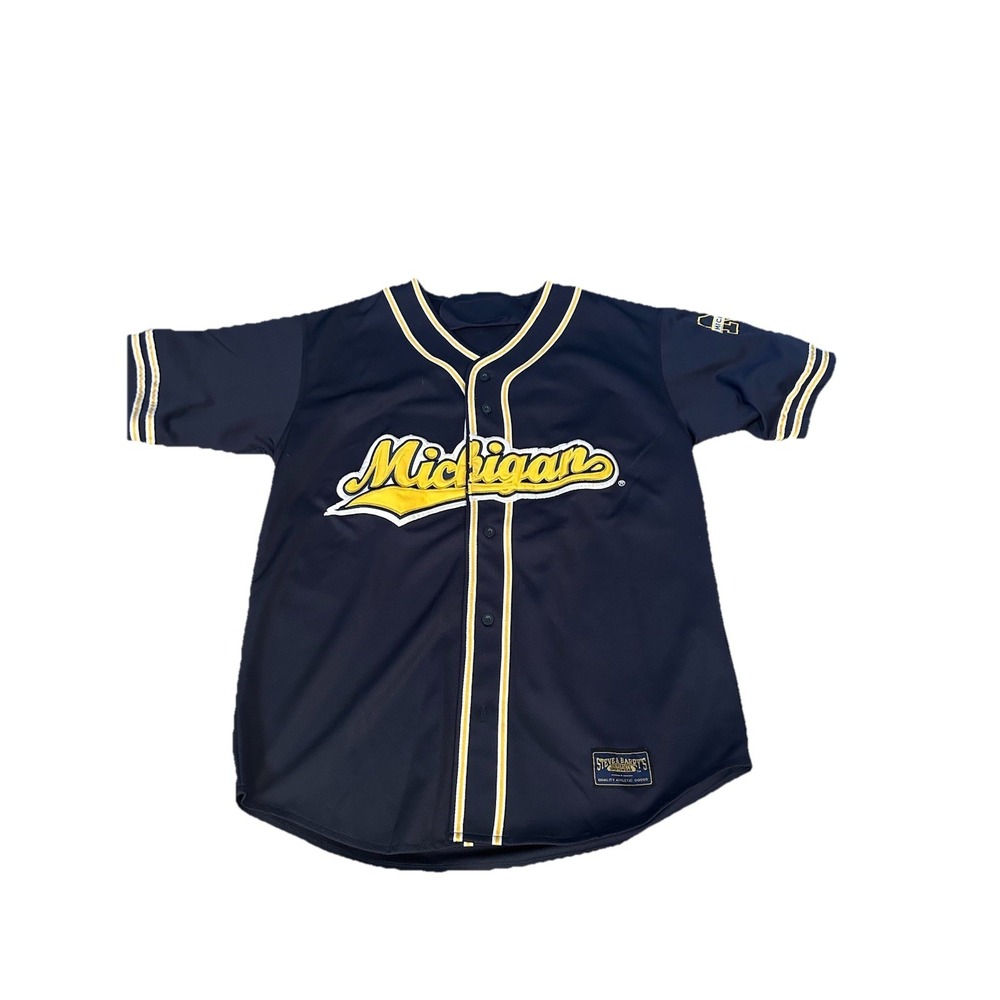 Vintage 90s Michigan Wolverines NCAA Steve & Barry's Baseball Jersey Men's XL